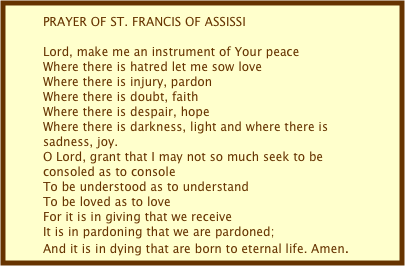  PRAYER OF ST. FRANCIS OF